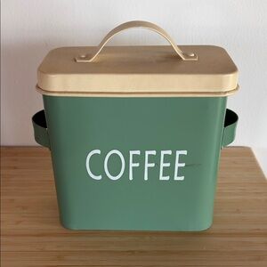 Sage Green Coffee Storage Canister Vintage Inspired Cottage Core Farmhouse